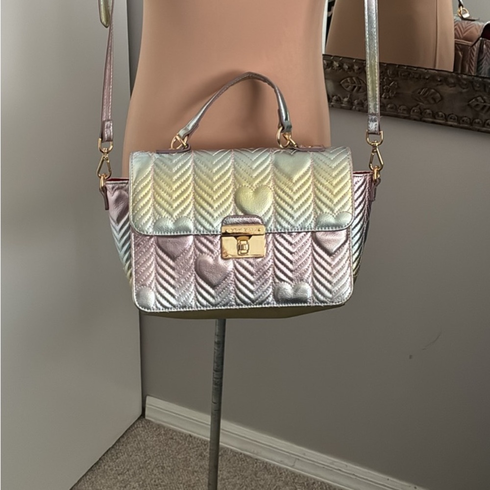 Betsey Johnson Iridescent Quilted Crossbody Bag or tote - Picture 3 of 6